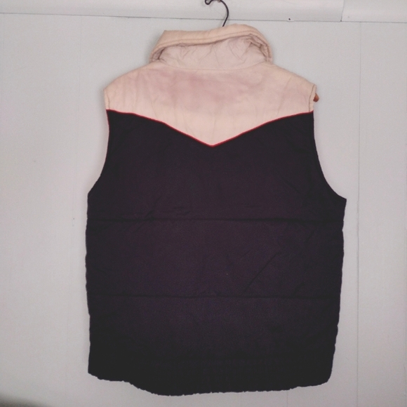 Vintage Vest by Windbreaker Black White Red Classic Chevron 80s - Picture 6 of 8